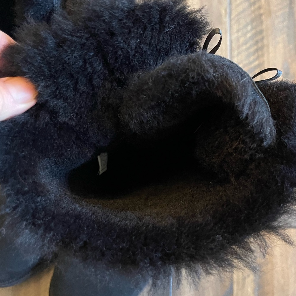 UGG Women's Black Tall Suede Boots with Back Bow Detail - Picture 13 of 14